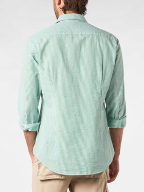 Man seersucker striped Pamplona shirt - MC2 Saint Barth
