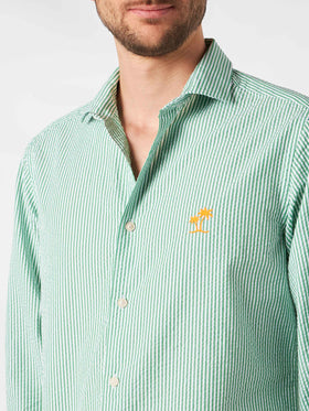 Man seersucker striped Pamplona shirt - MC2 Saint Barth