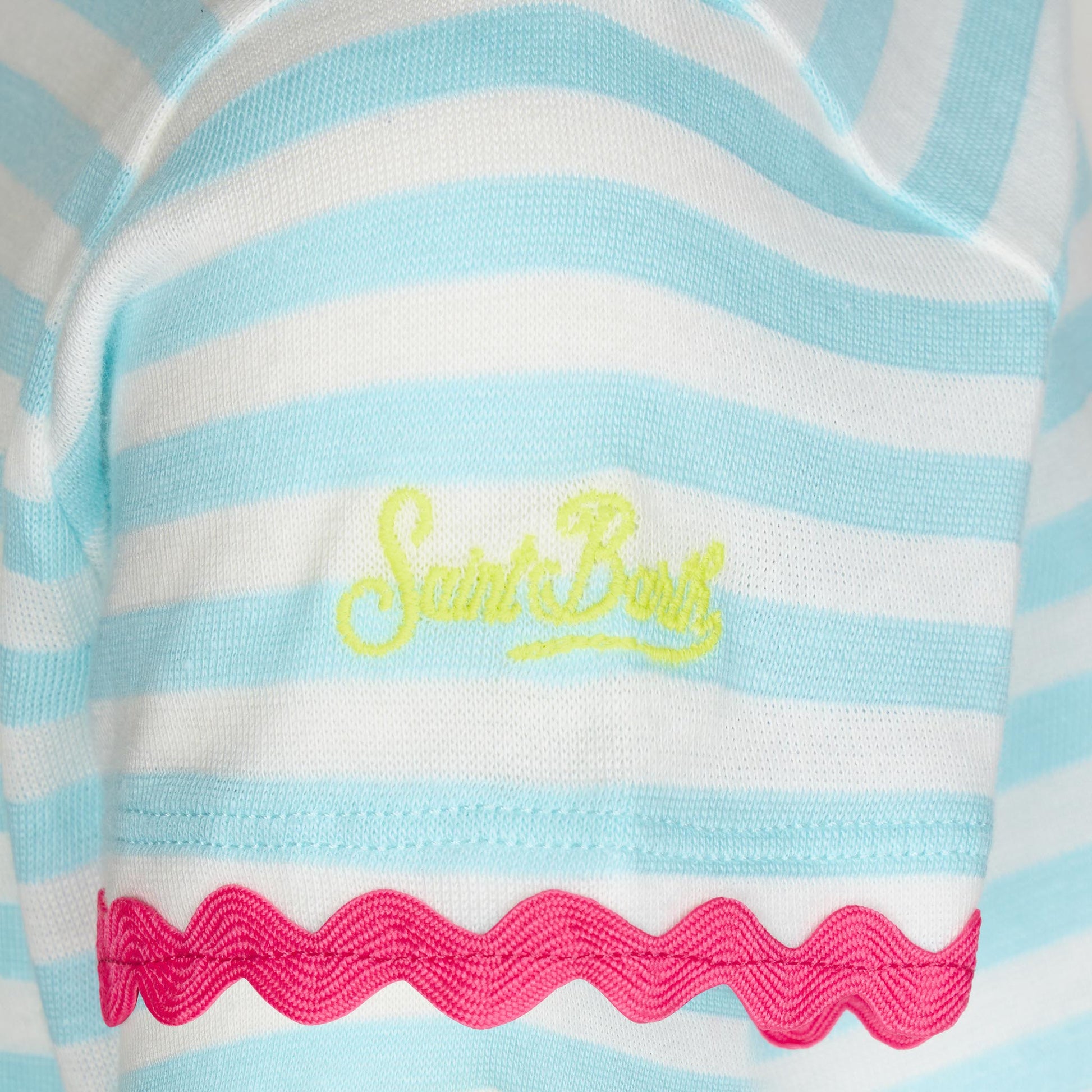 Girl striped t-shirt with Saint Barth embroidery - MC2 Saint Barth