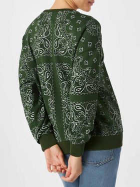 Woman cotton sweatshirt Stardust with bandanna print - MC2 Saint Barth