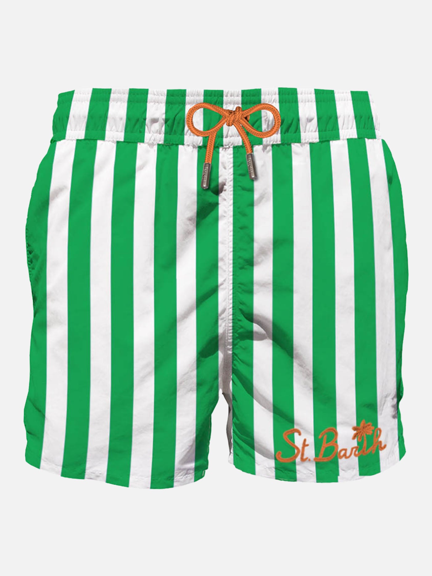 Green mid-length swim shorts with embroidery - MC2 Saint Barth