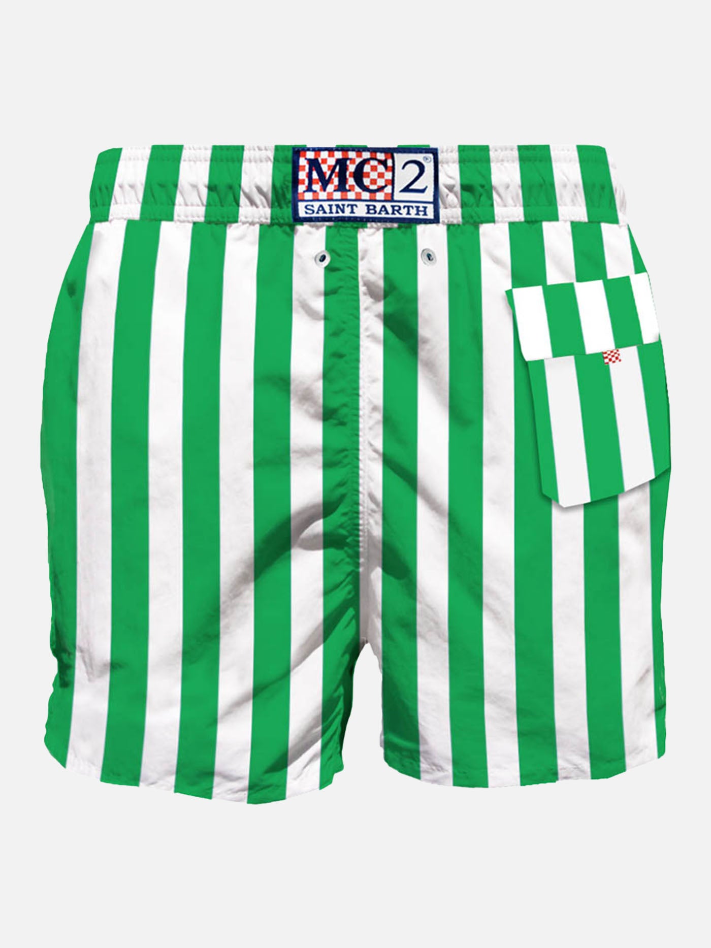 Green mid-length swim shorts with embroidery - MC2 Saint Barth