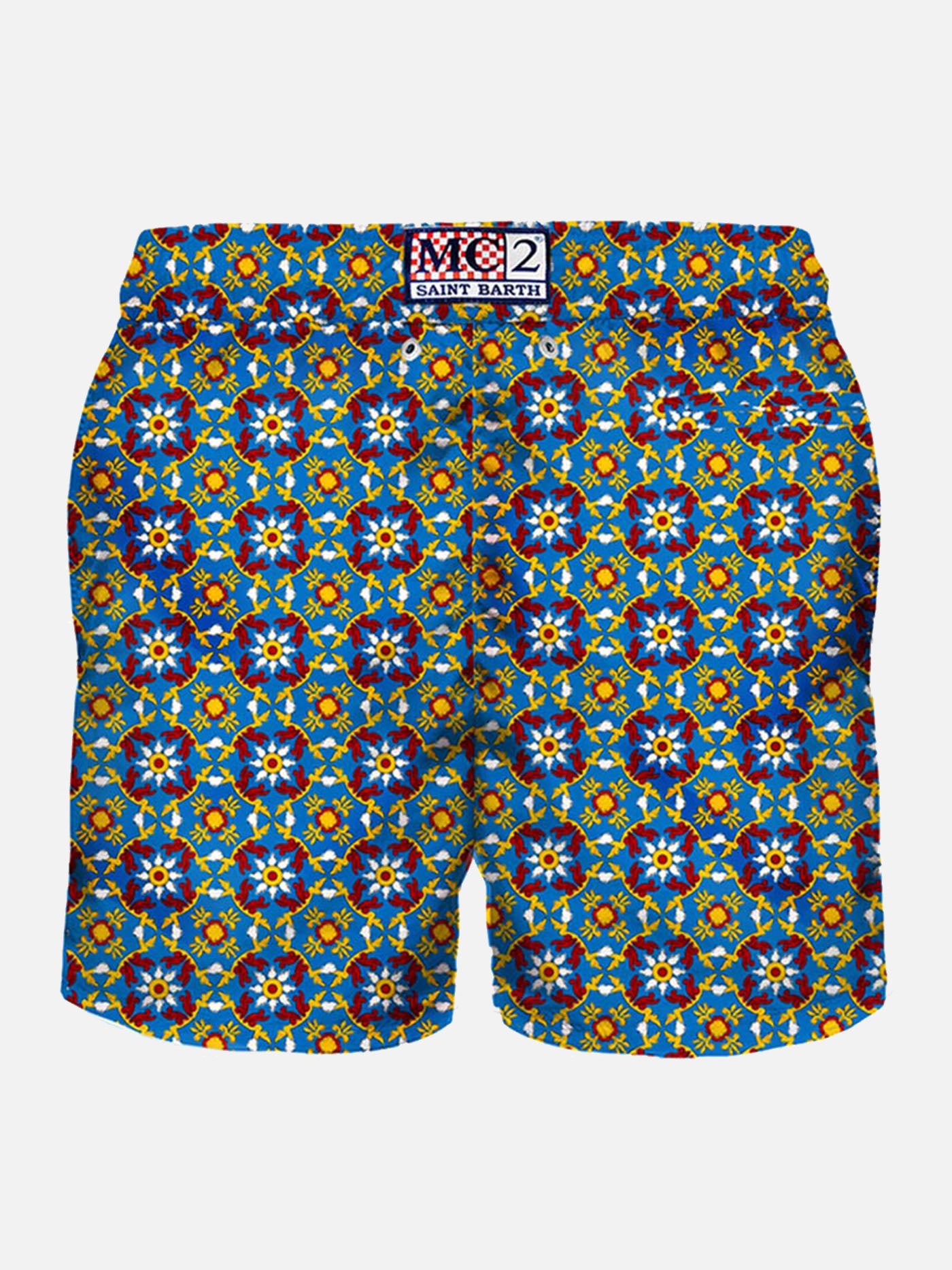 Man light fabric swim shorts with pattern - MC2 Saint Barth