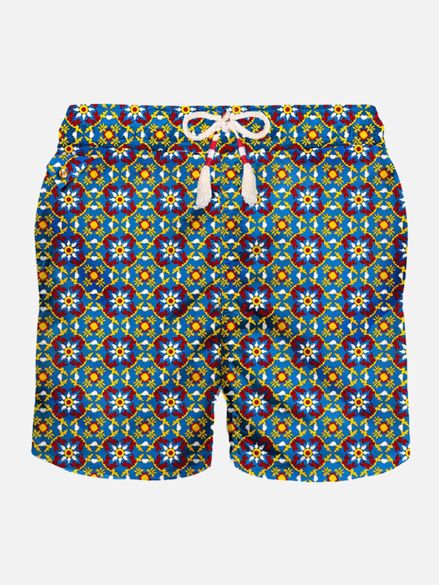 Man light fabric swim shorts with pattern - MC2 Saint Barth