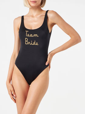 Woman one piece swimsuit with Team Bride embroidery - MC2 Saint Barth