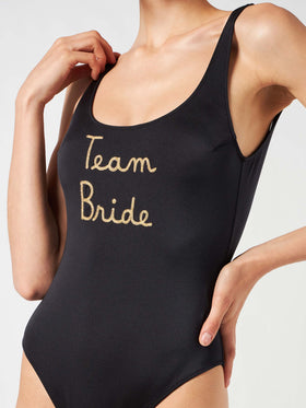 Woman one piece swimsuit with Team Bride embroidery - MC2 Saint Barth