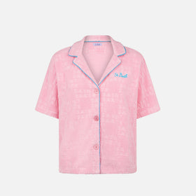 Woman terry embossed shirt with piping - MC2 Saint Barth
