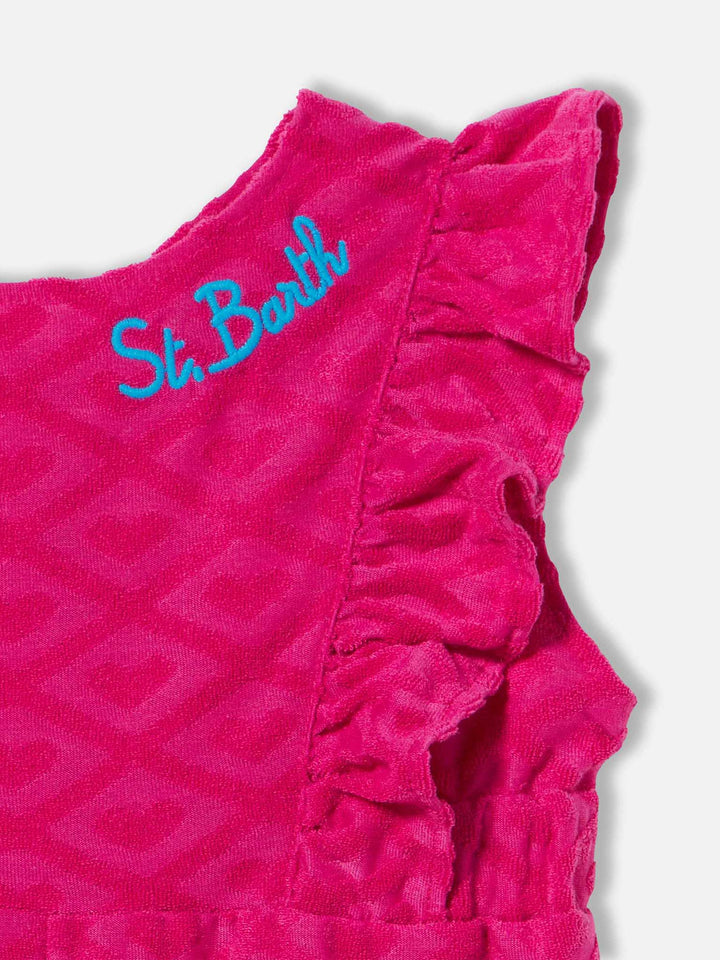 Baby girl romper suit with embossed hearts - MC2 Saint Barth
