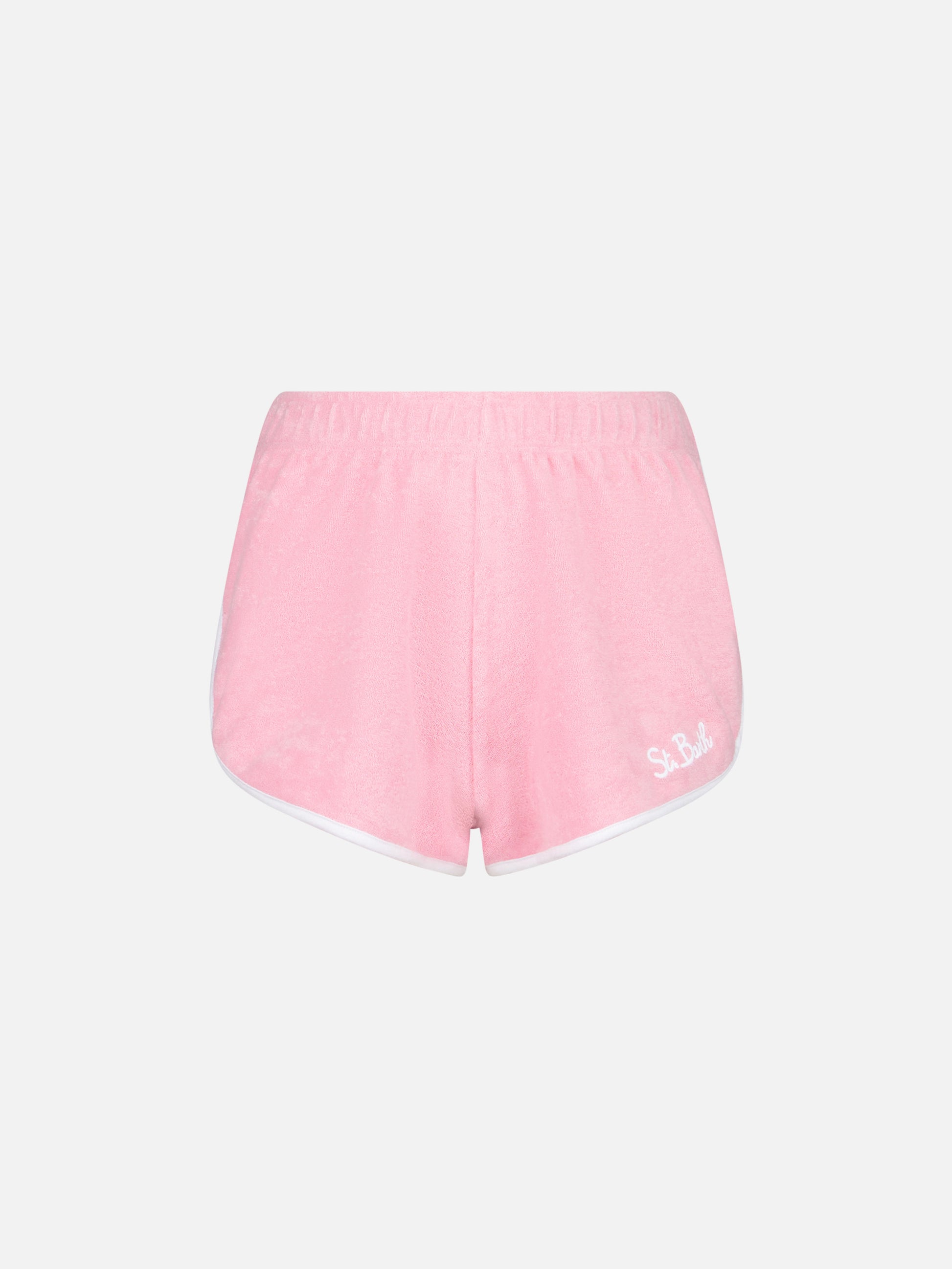 Woman pink terry shorts with piping | MELISSA SATTA SPECIAL EDITION - MC2 Saint Barth