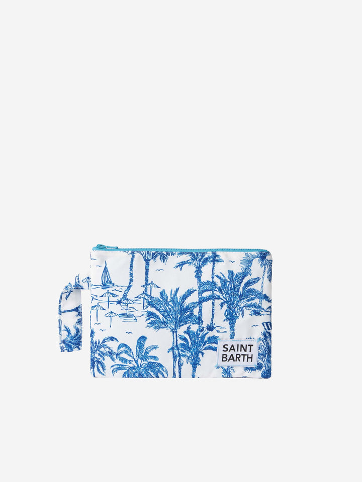Pareasy nylon pochette with toile de jouy print - MC2 Saint Barth