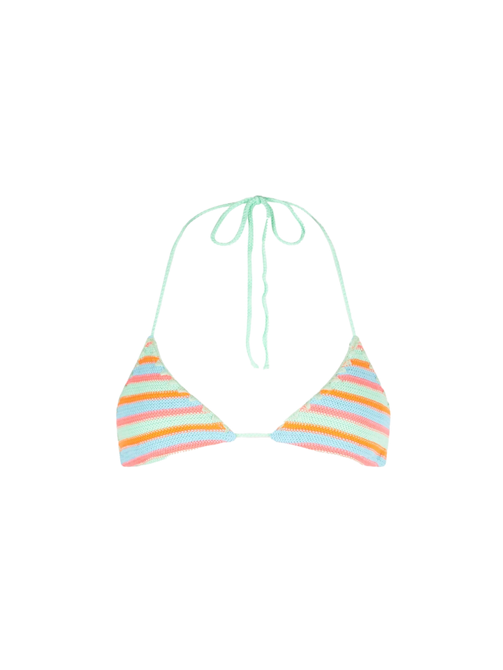 Woman striped crochet triangle top - MC2 Saint Barth