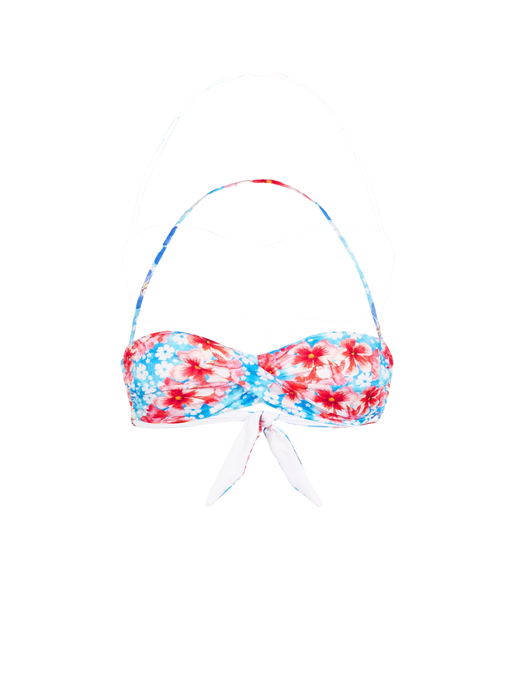 Woman bandeau top with flower print - MC2 Saint Barth