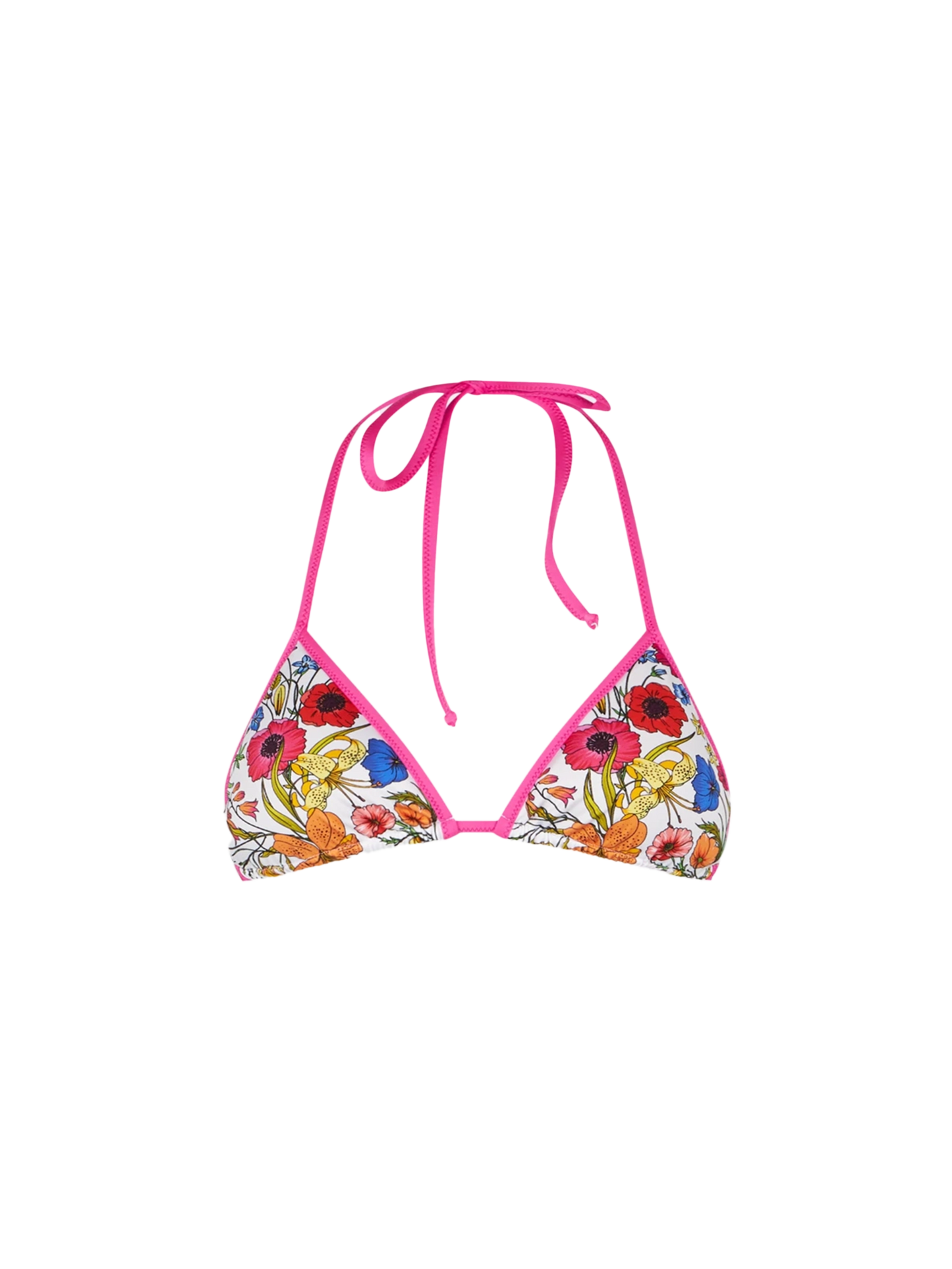 Woman triangle top with flower print - MC2 Saint Barth
