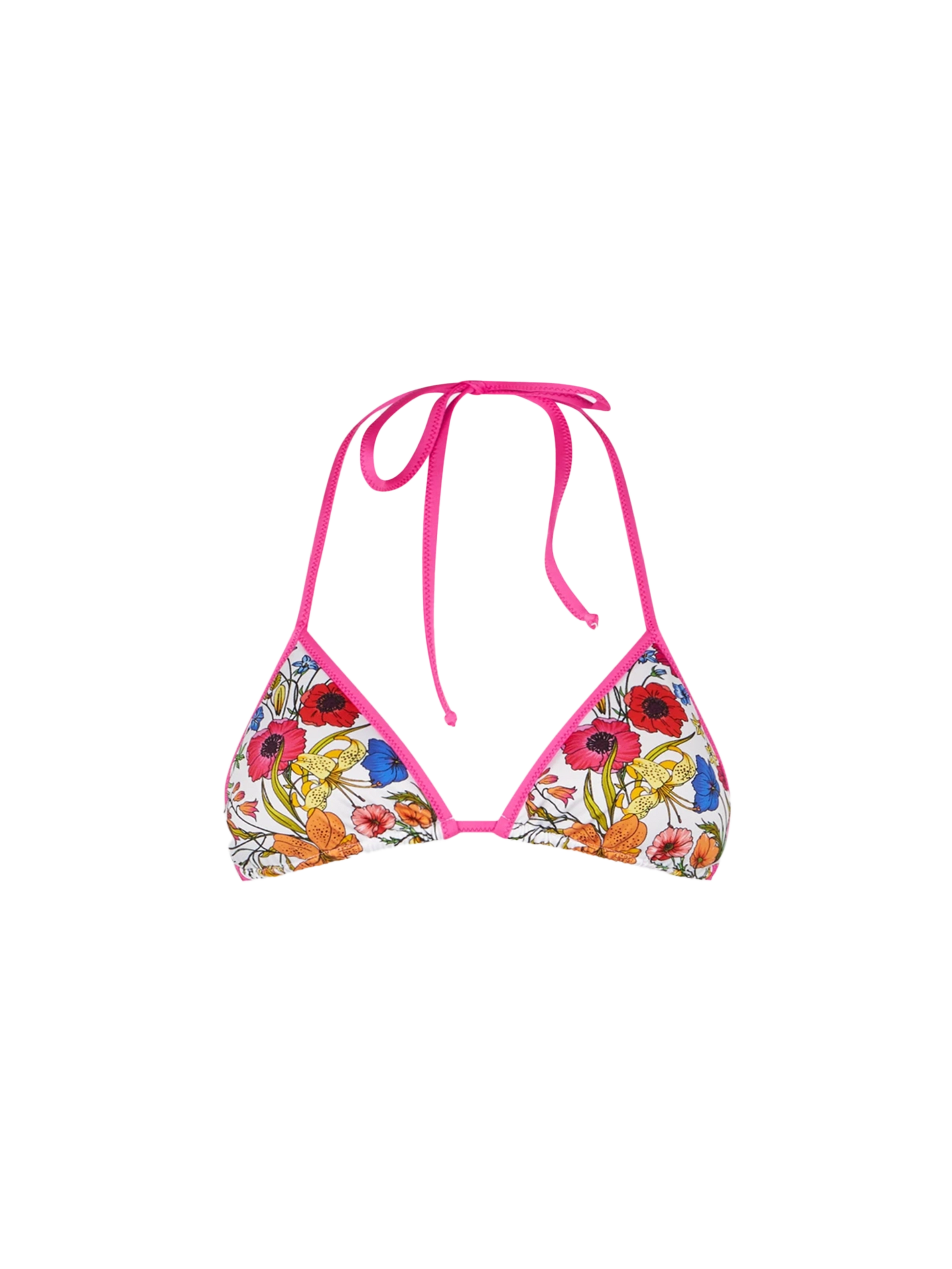 Woman triangle top with flower print - MC2 Saint Barth