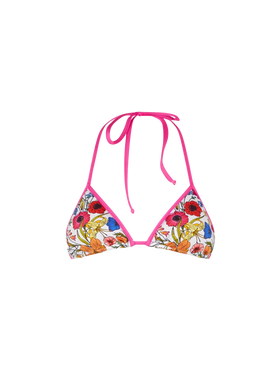 Woman triangle top with flower print - MC2 Saint Barth