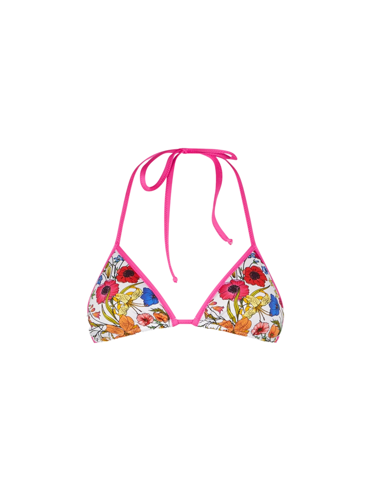 Woman triangle top with flower print - MC2 Saint Barth