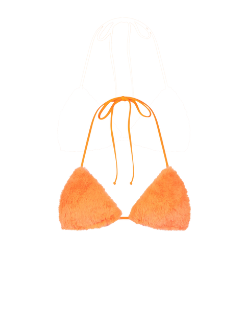 Woman orange fluo furry triangle top swimsuit - MC2 Saint Barth