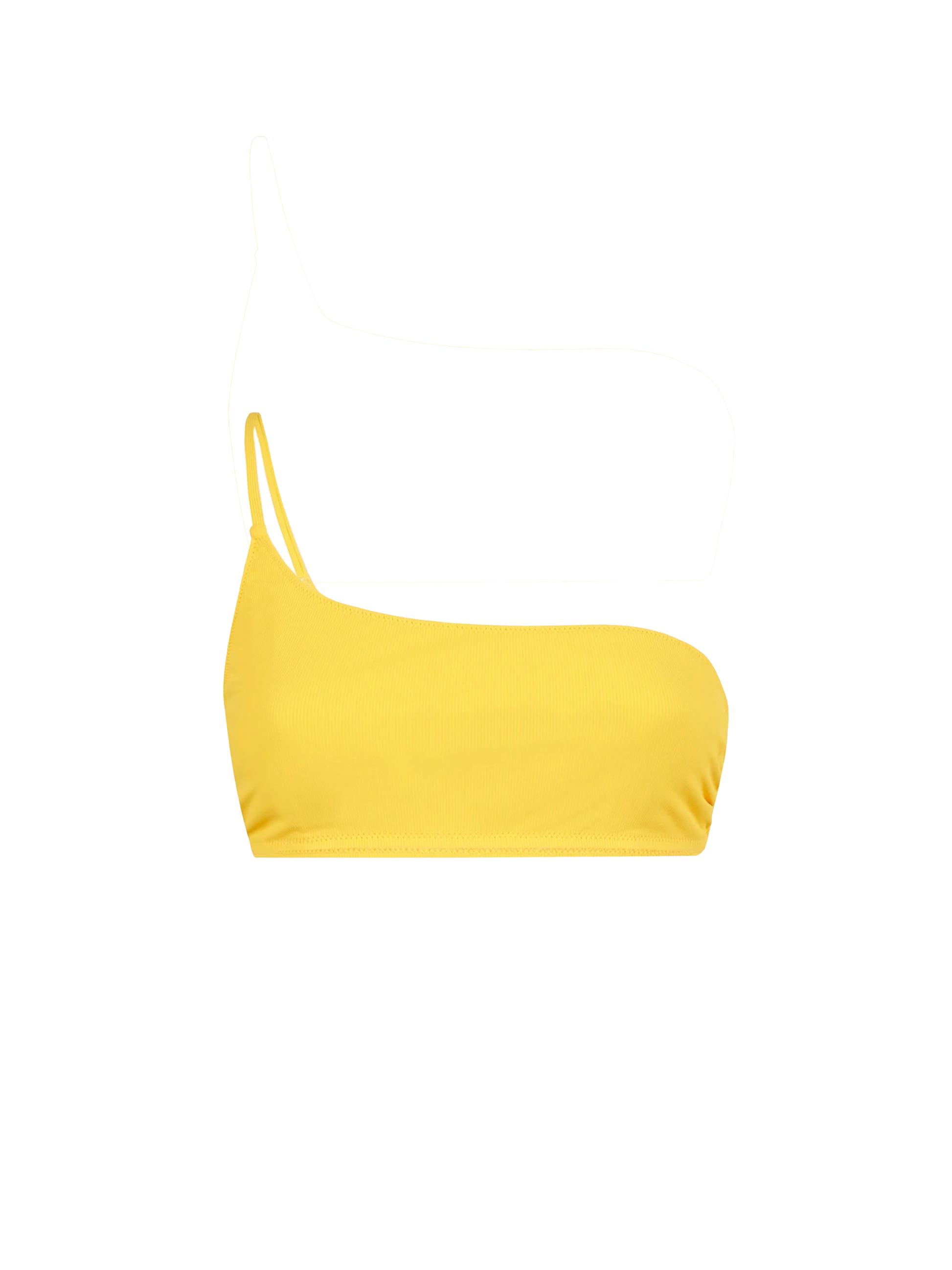 Yellow ribbed one shoulder bralette - MC2 Saint Barth