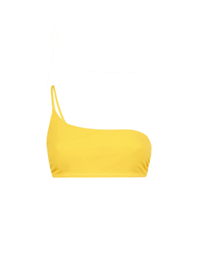 Yellow ribbed one shoulder bralette - MC2 Saint Barth