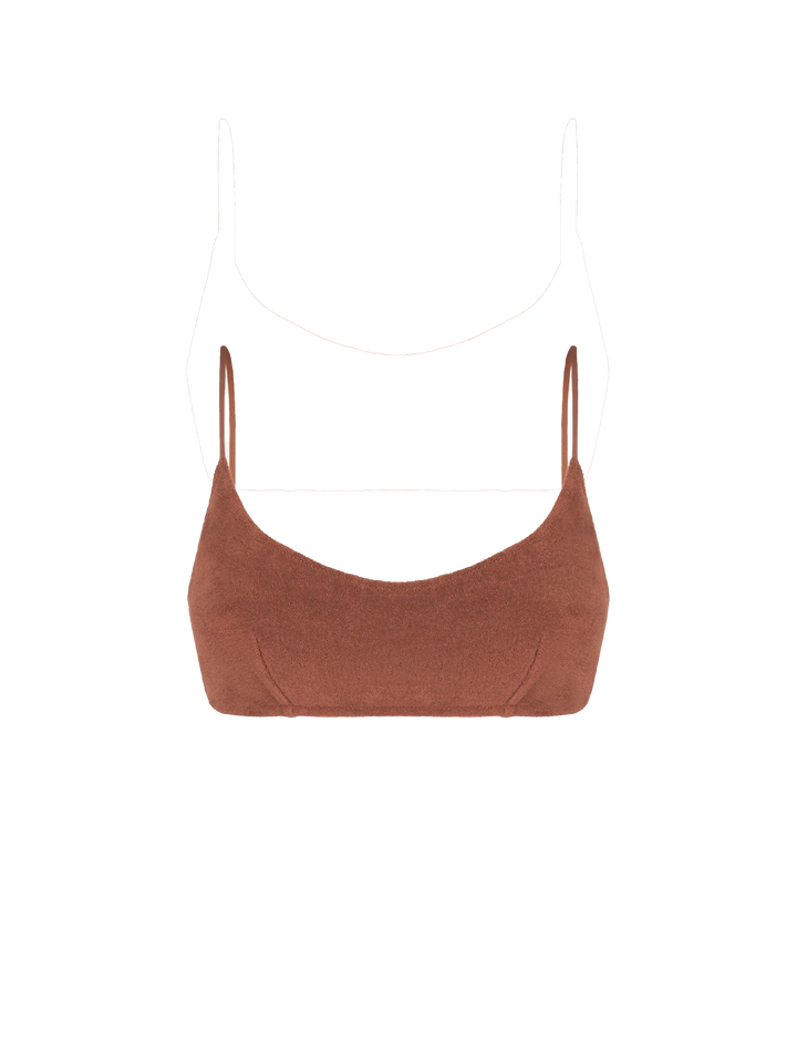 Woman terry brown bralette swimsuit - MC2 Saint Barth