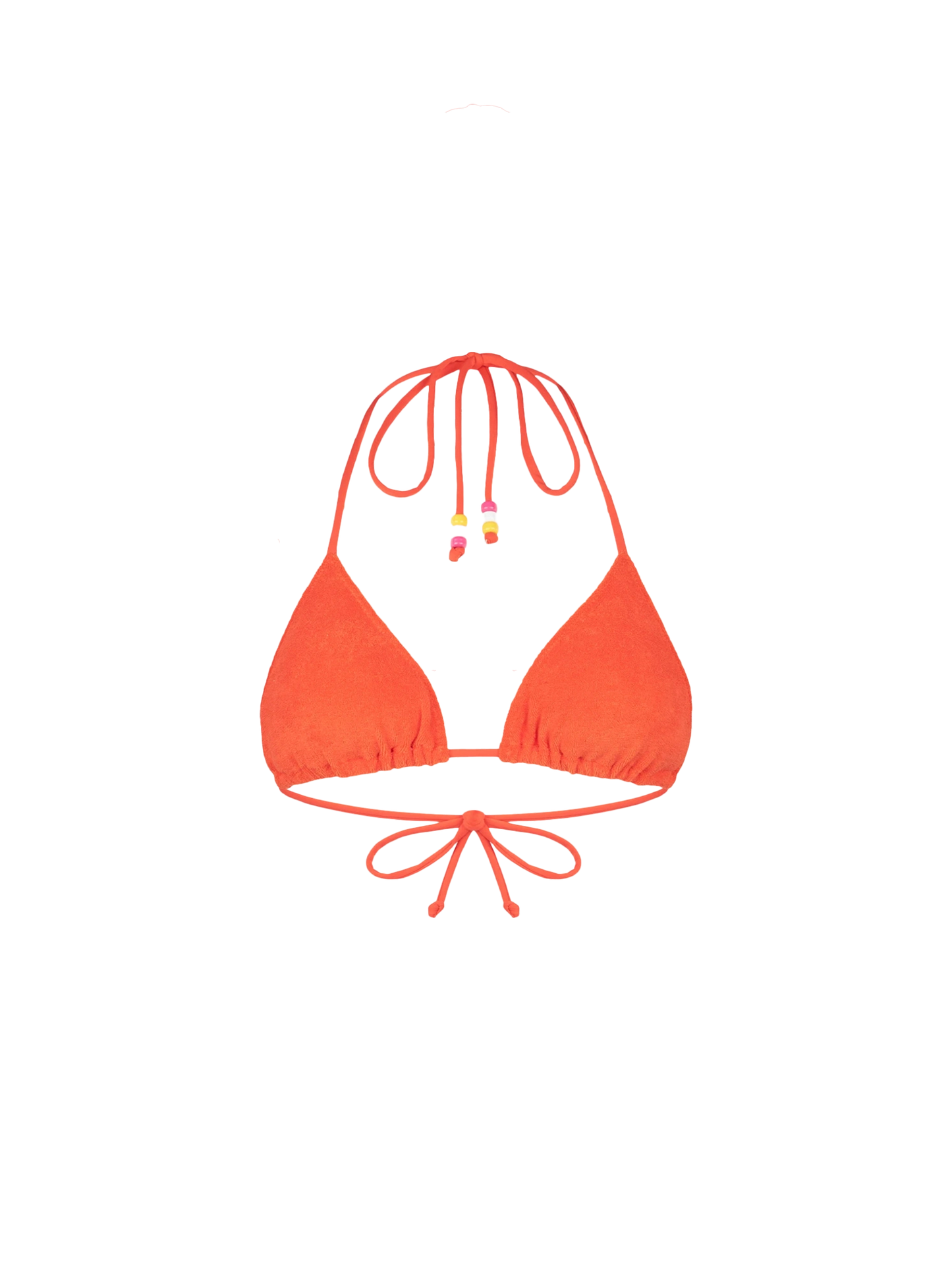 Woman orange terry triangle top swimsuit with charms - MC2 Saint Barth
