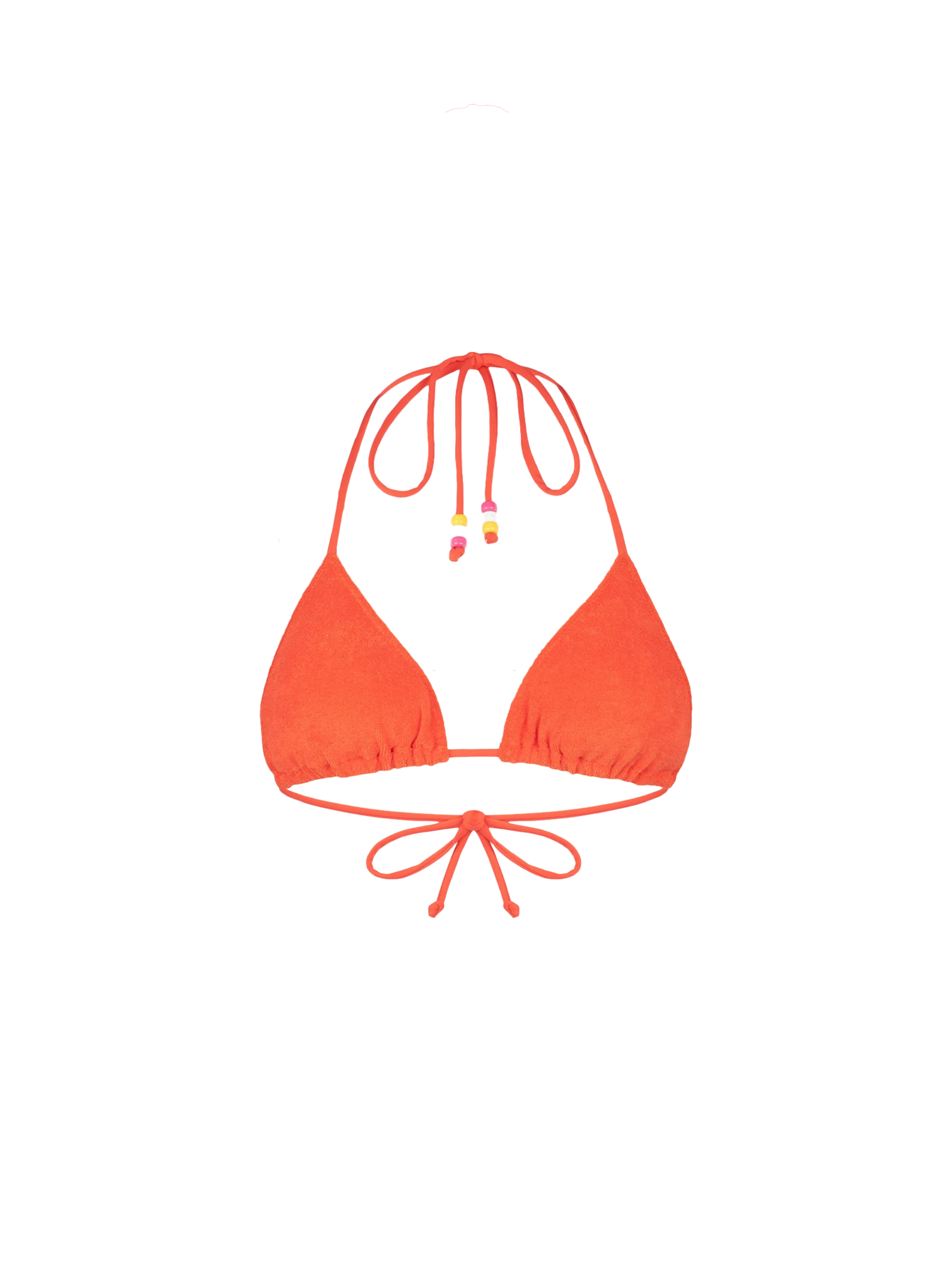 Woman orange terry triangle top swimsuit with charms - MC2 Saint Barth