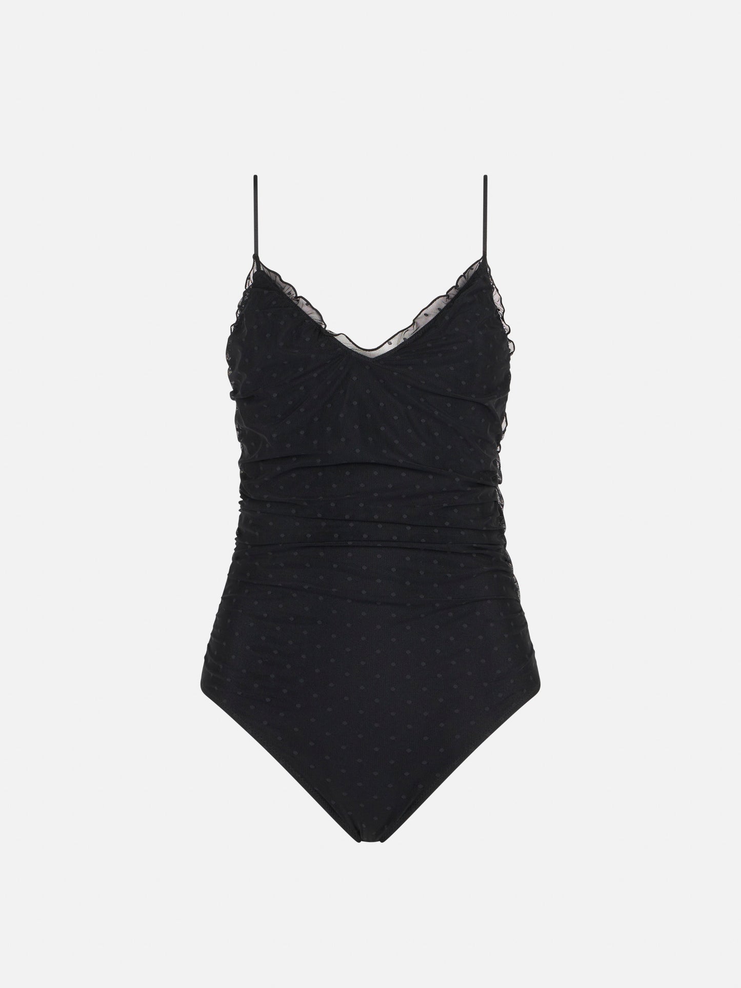 Black one piece swimsuit Francoise with tulle - MC2 Saint Barth
