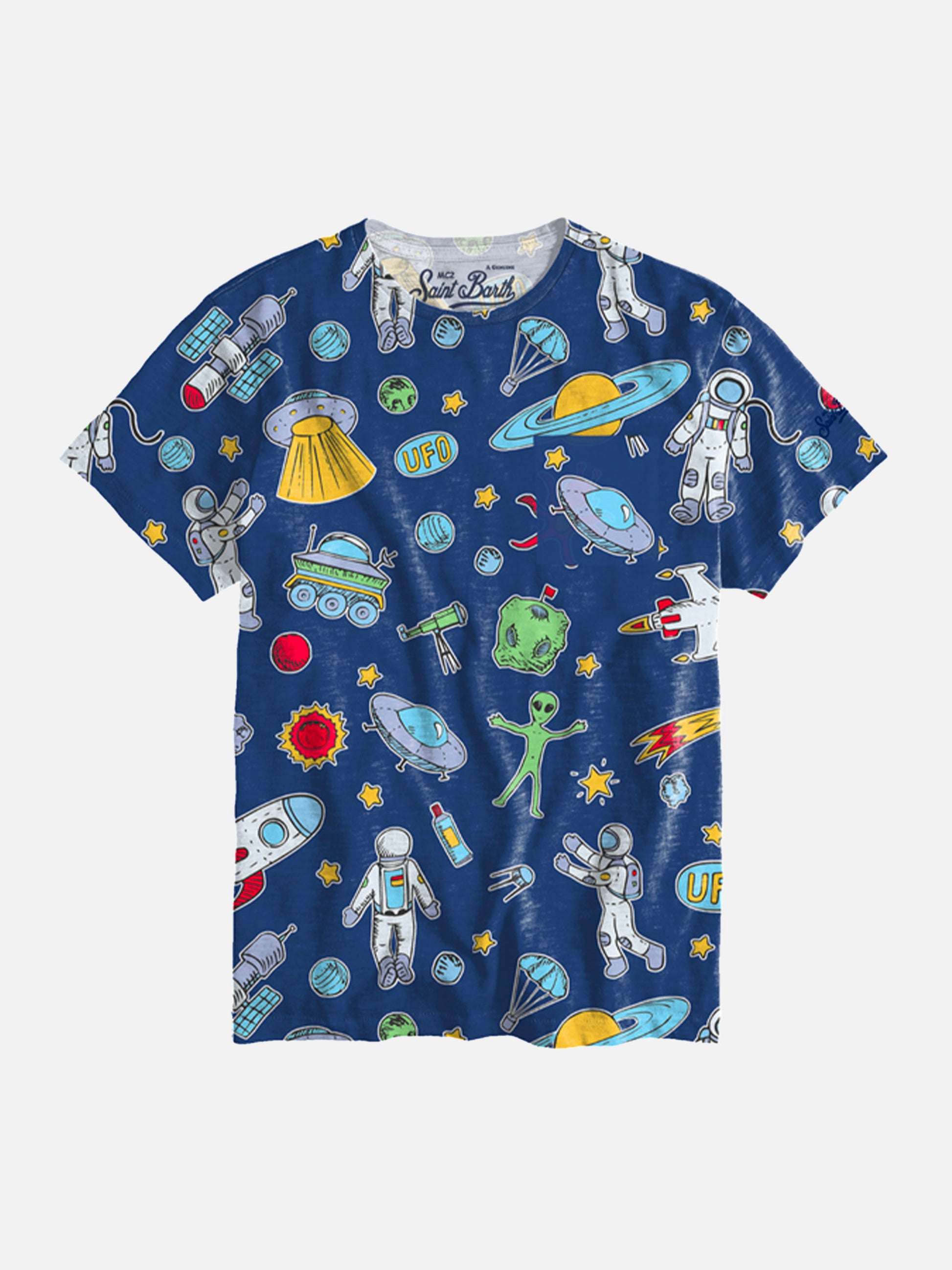 Space all over print boy t-shirt - MC2 Saint Barth