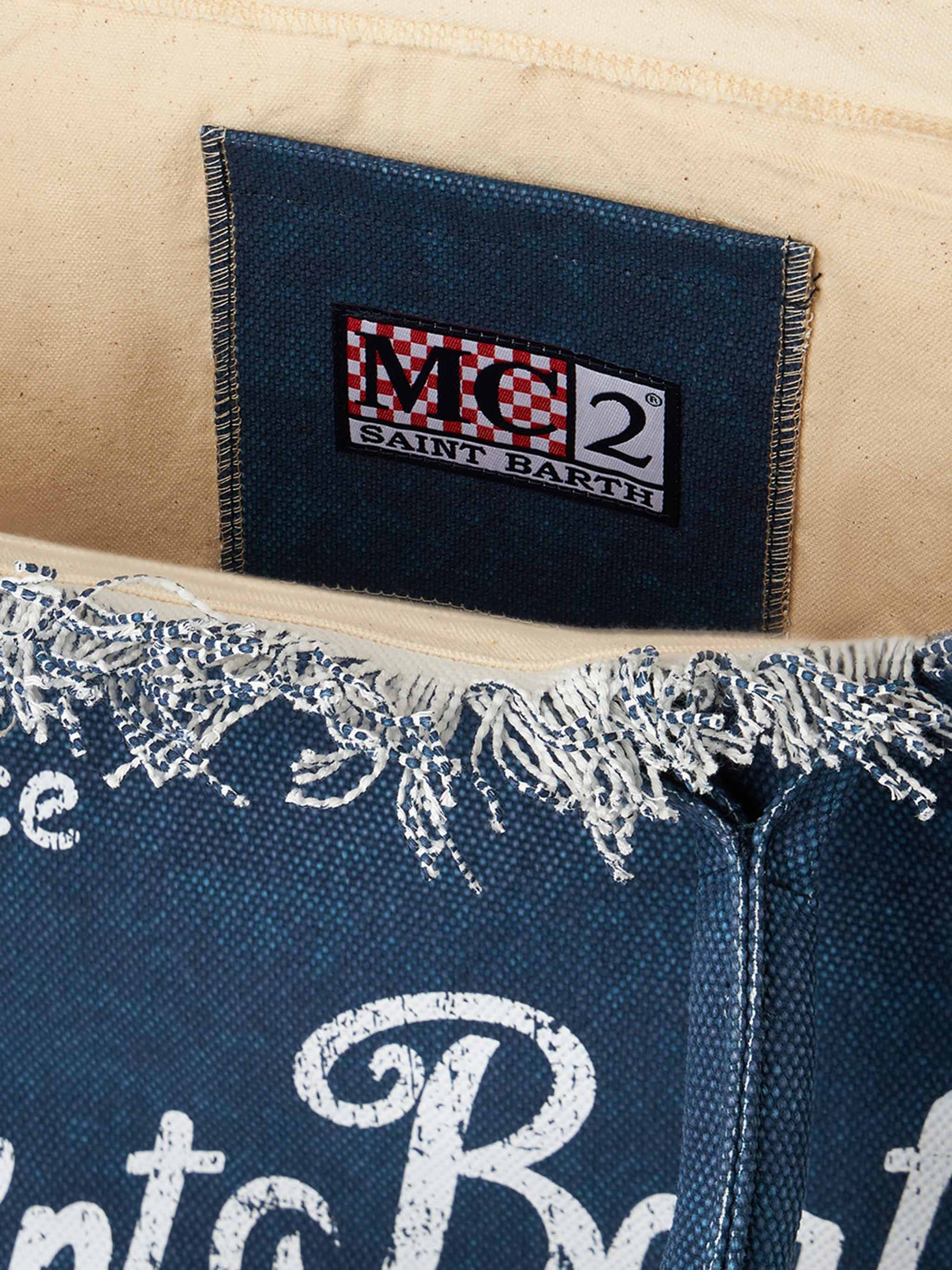 Indigo cotton canvas Vanity tote bag - MC2 Saint Barth