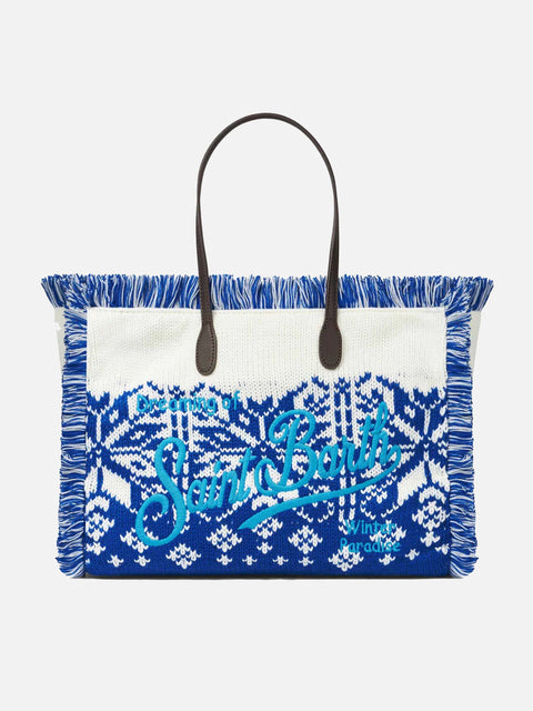 Vanity wooly shoulder bag with nordic pattern - MC2 Saint Barth