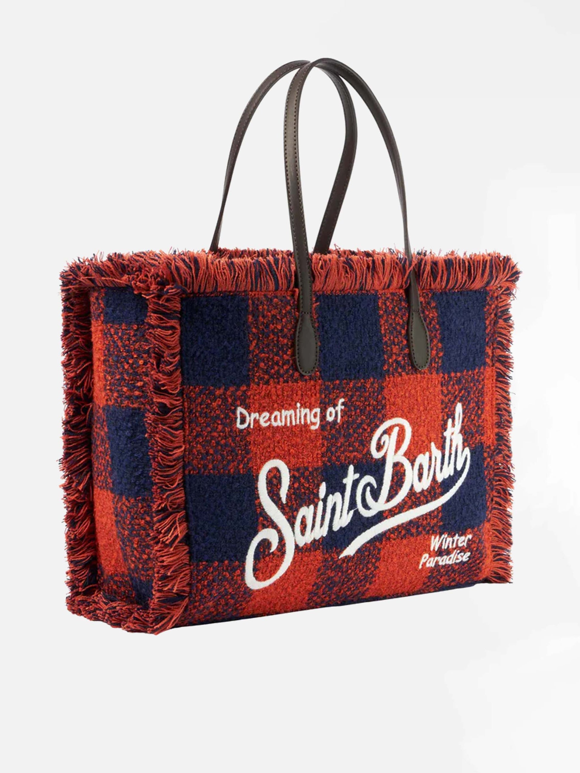 Vanity wooly shoulder bag with check print - MC2 Saint Barth