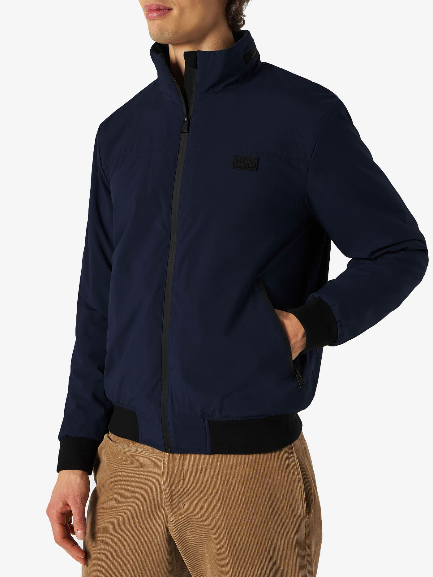 Man blue bomber jacket Country with sherpa lining - MC2 Saint Barth