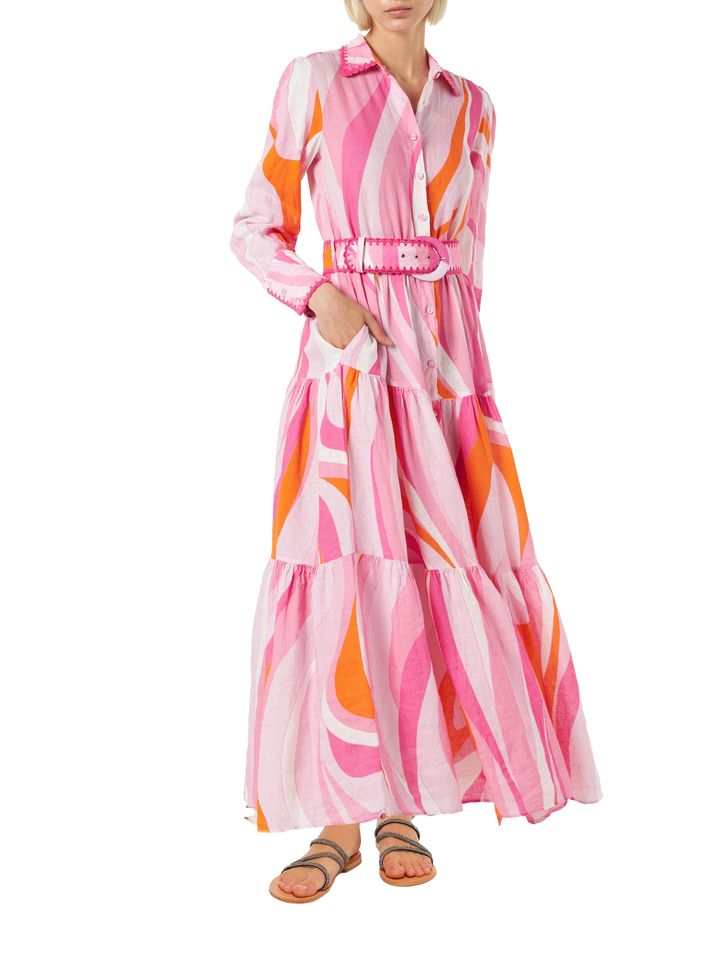 Multicolor shape wave dress Marbella with embroideries - MC2 Saint Barth