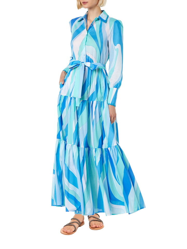 Woman long dress Jensen with wave print - MC2 Saint Barth