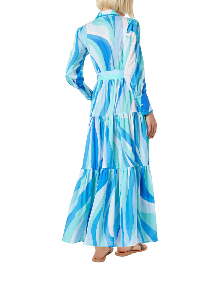 Woman long dress Jensen with wave print - MC2 Saint Barth