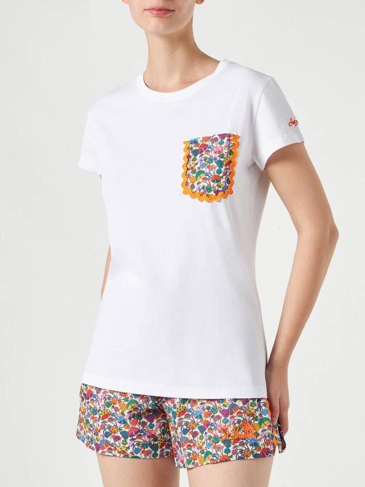 Woman cotton t-shirt with pocket - MC2 Saint Barth