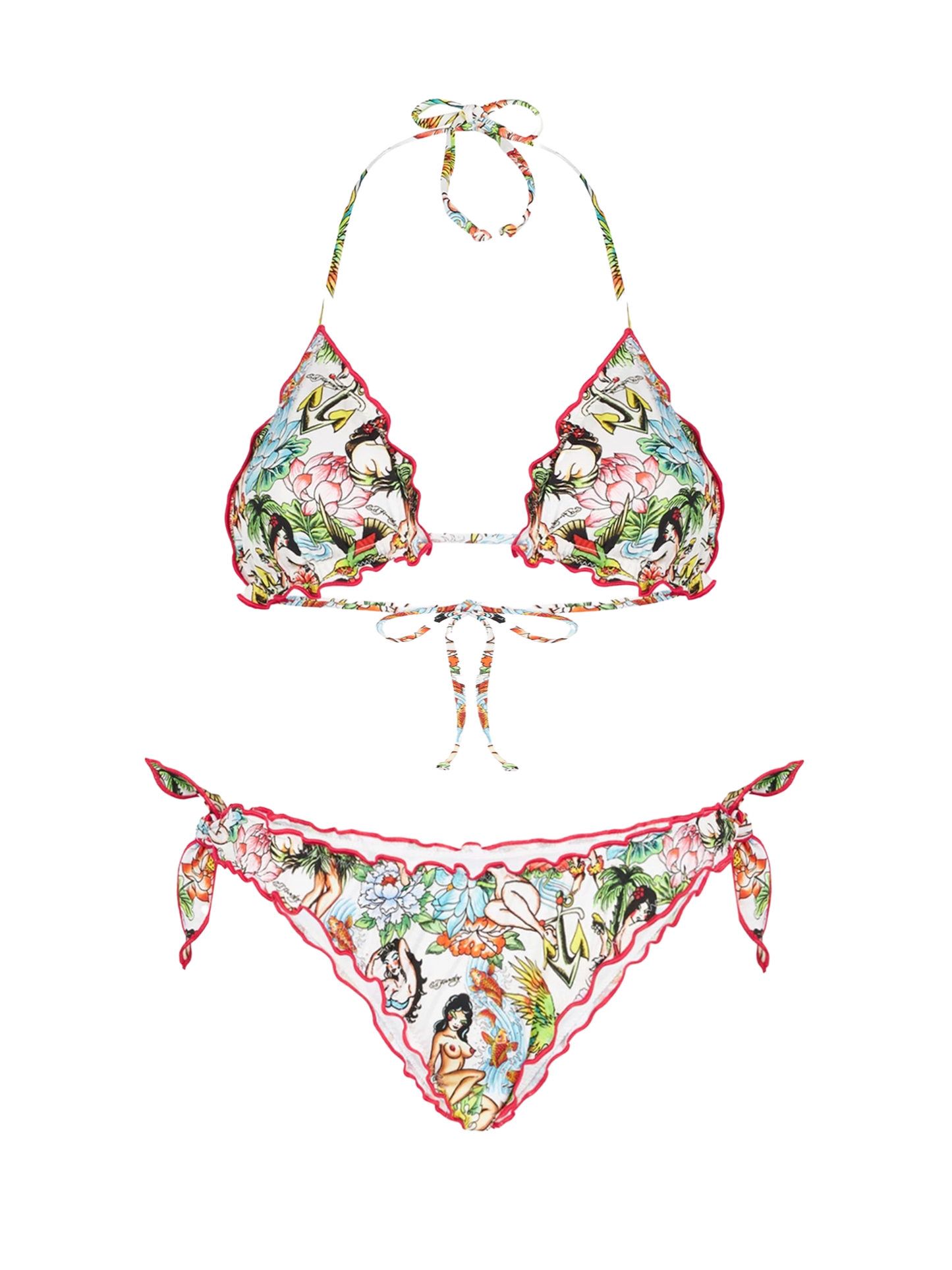 Woman triangle and cheeky bikini with tattoo print - MC2 Saint Barth