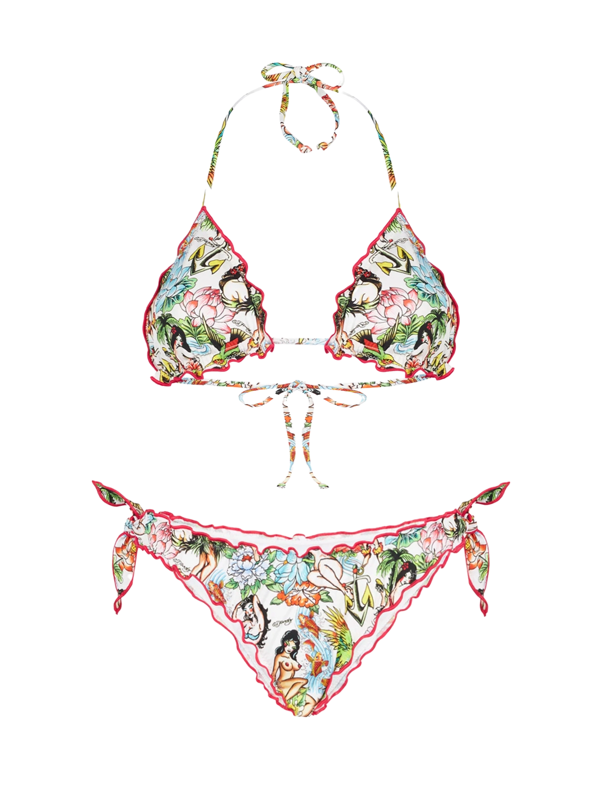Woman triangle and cheeky bikini with tattoo print - MC2 Saint Barth