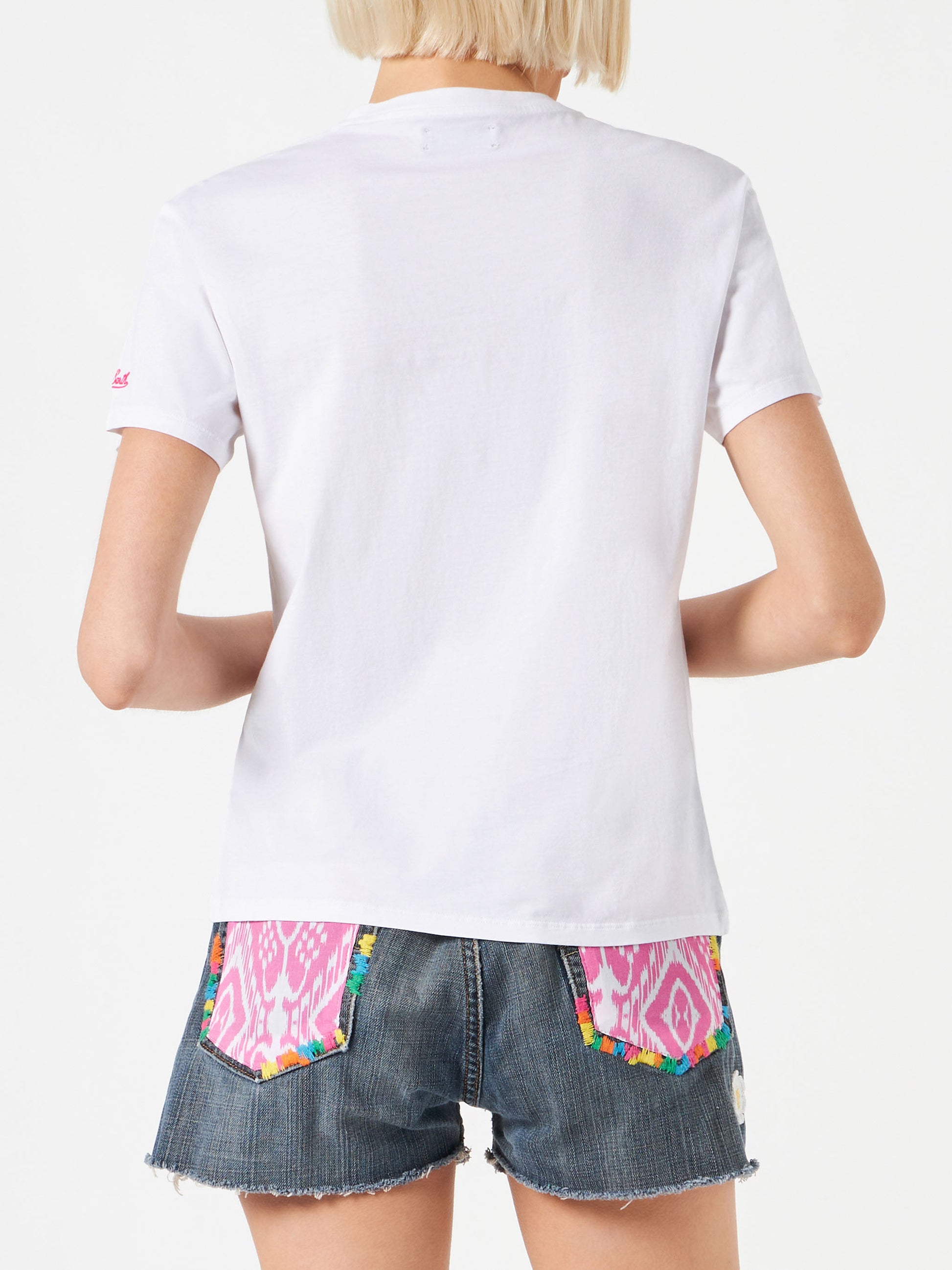 Woman cotton t-shirt with Saint Barth print - MC2 Saint Barth