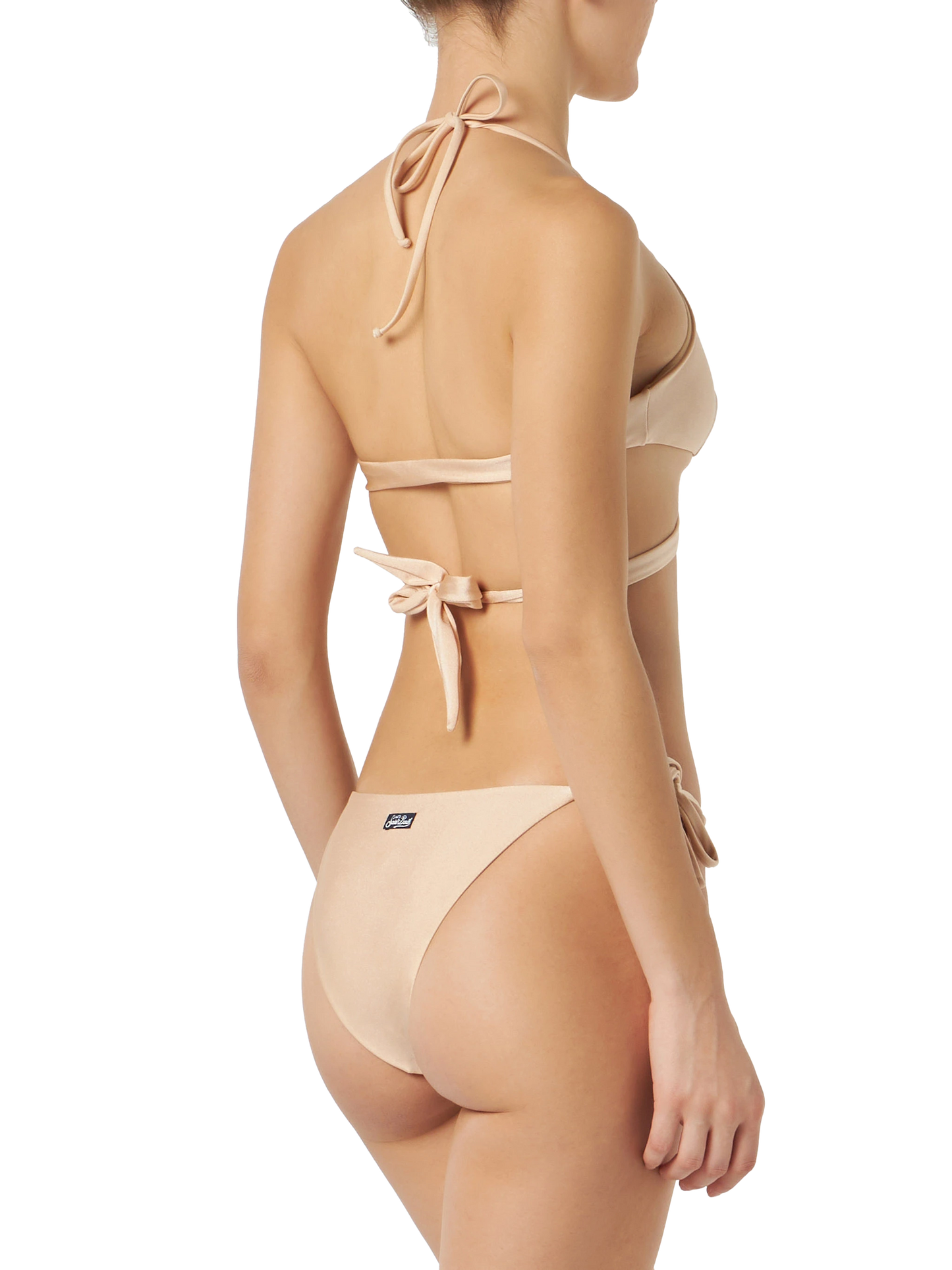 Woman shiny beige wrap triangle bikini - MC2 Saint Barth