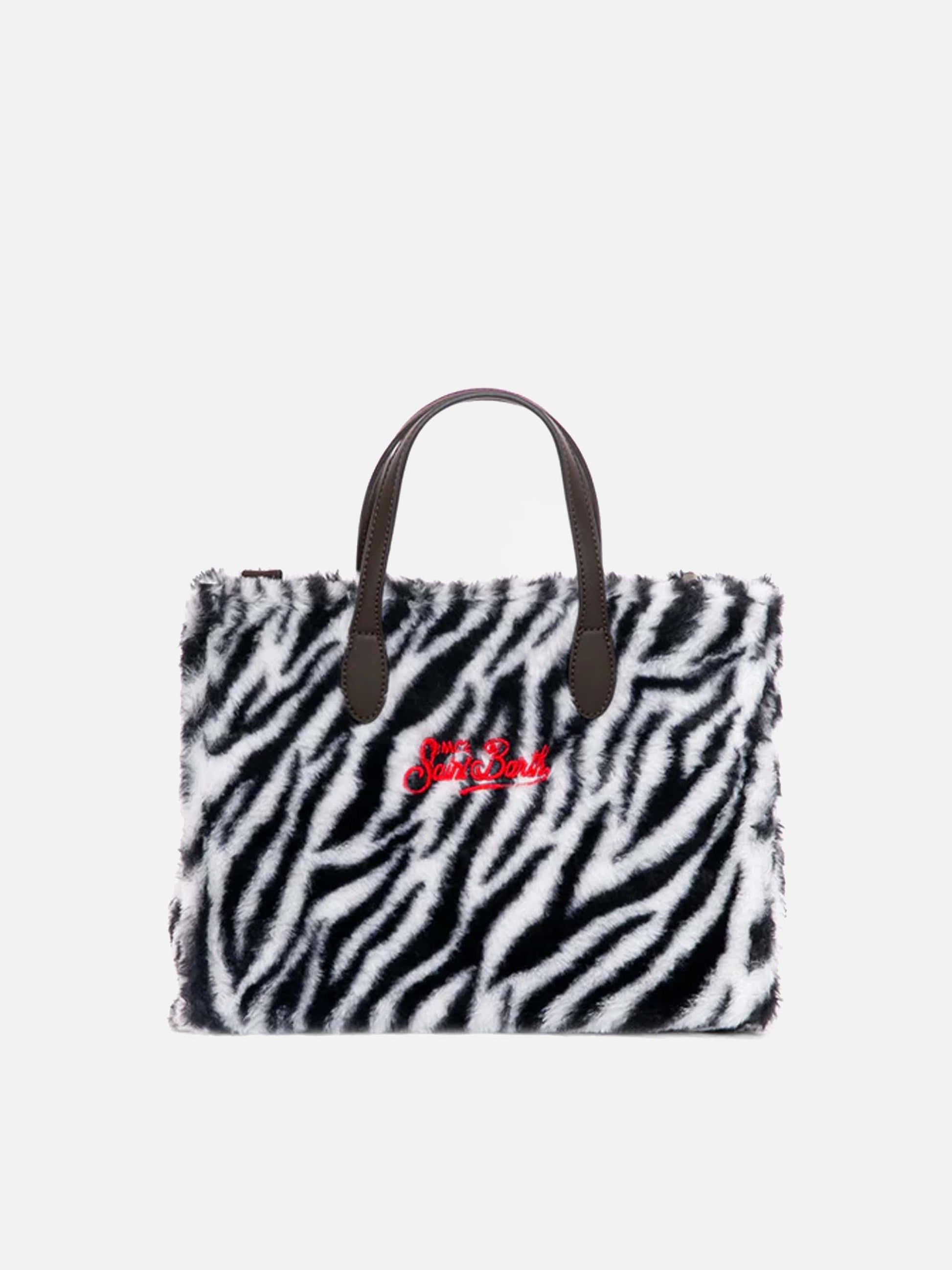 Zebra teddy fabric Vivian handbag - MC2 Saint Barth
