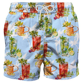 Mittellange Badeshorts aus Getränkemix