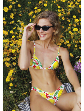 Bikini donna a triangolo con stampa limoni