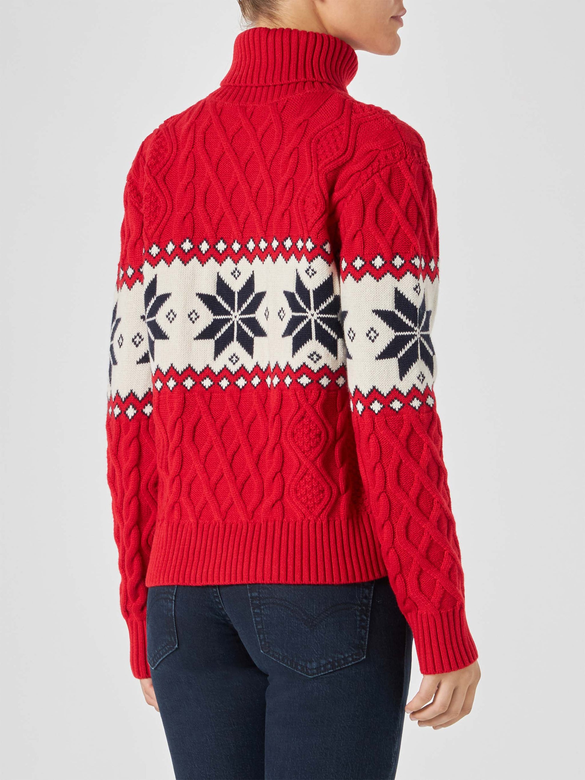 Woman half-turtleneck sweater with Cortina lettering - MC2 Saint Barth