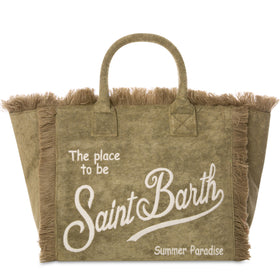 Borsa a spalla Vanity in spugna verde militare