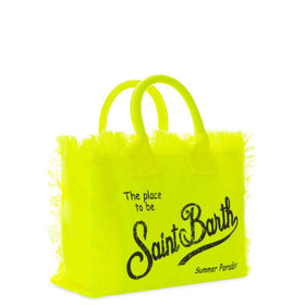 Colette fluo yellow cotton canvas bag - MC2 Saint Barth