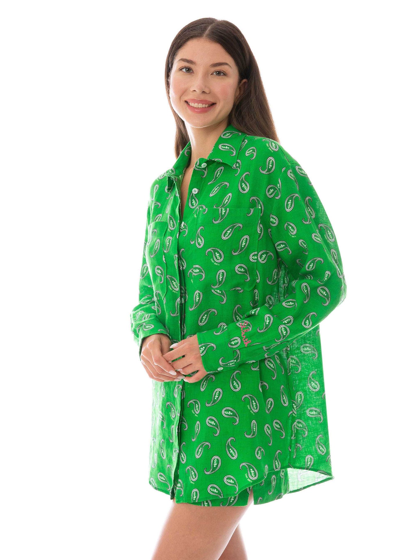 Green paisley linen shirt - MC2 Saint Barth