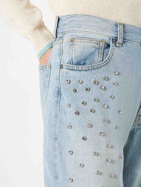 Woman jeans with rhinestones - MC2 Saint Barth