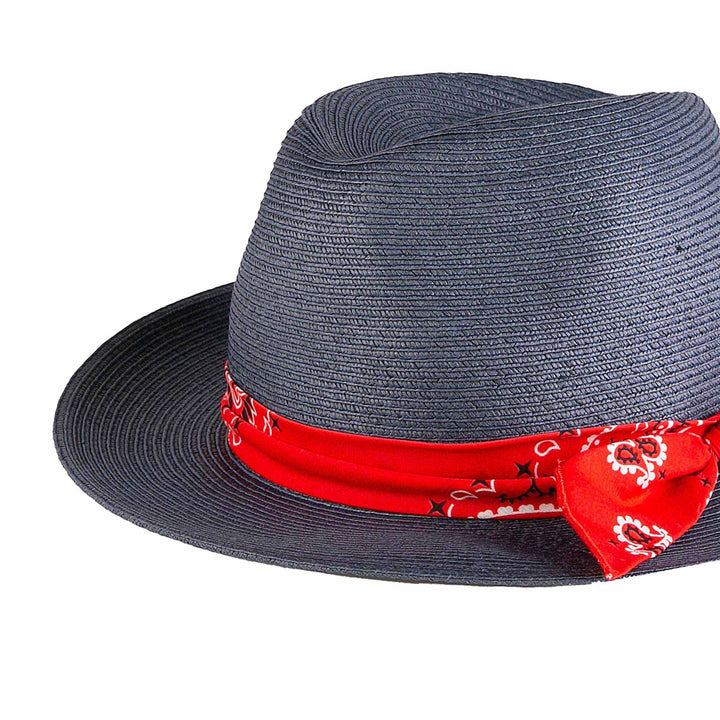 Blue jeans paper hat with bandanna print bandeau - MC2 Saint Barth