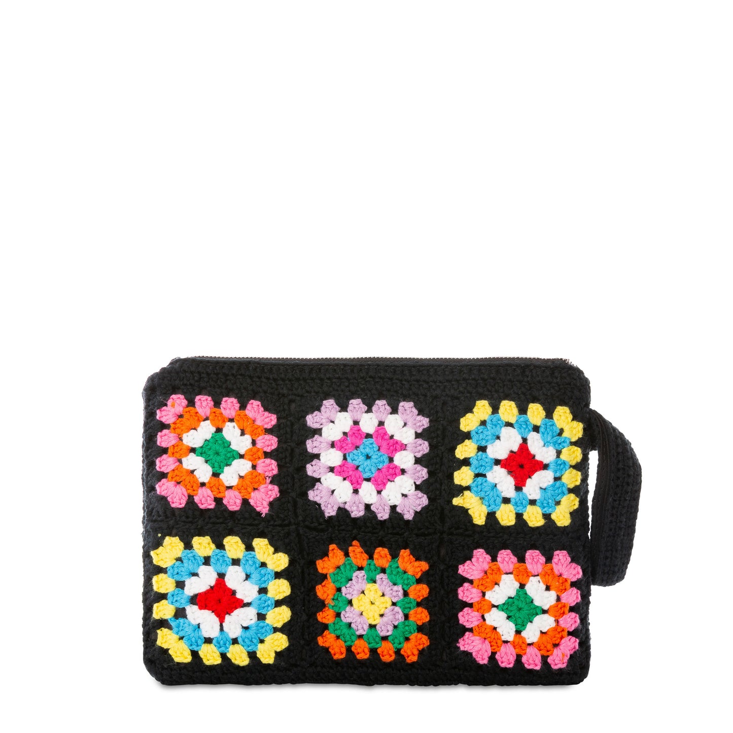 Parisienne black crochet pouch bag with Saint Barth embroidery - MC2 Saint Barth